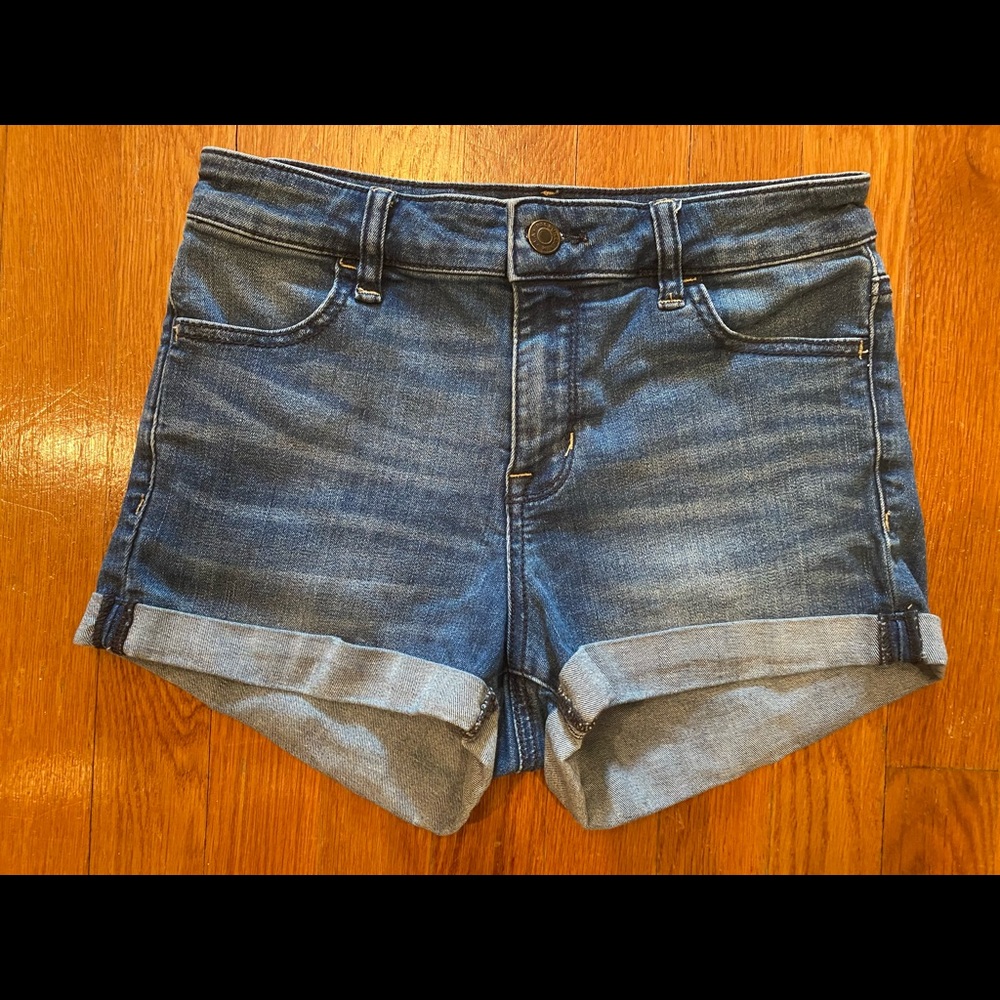 Pacsun High Rise Super Stretch Shortie Jean Shorts